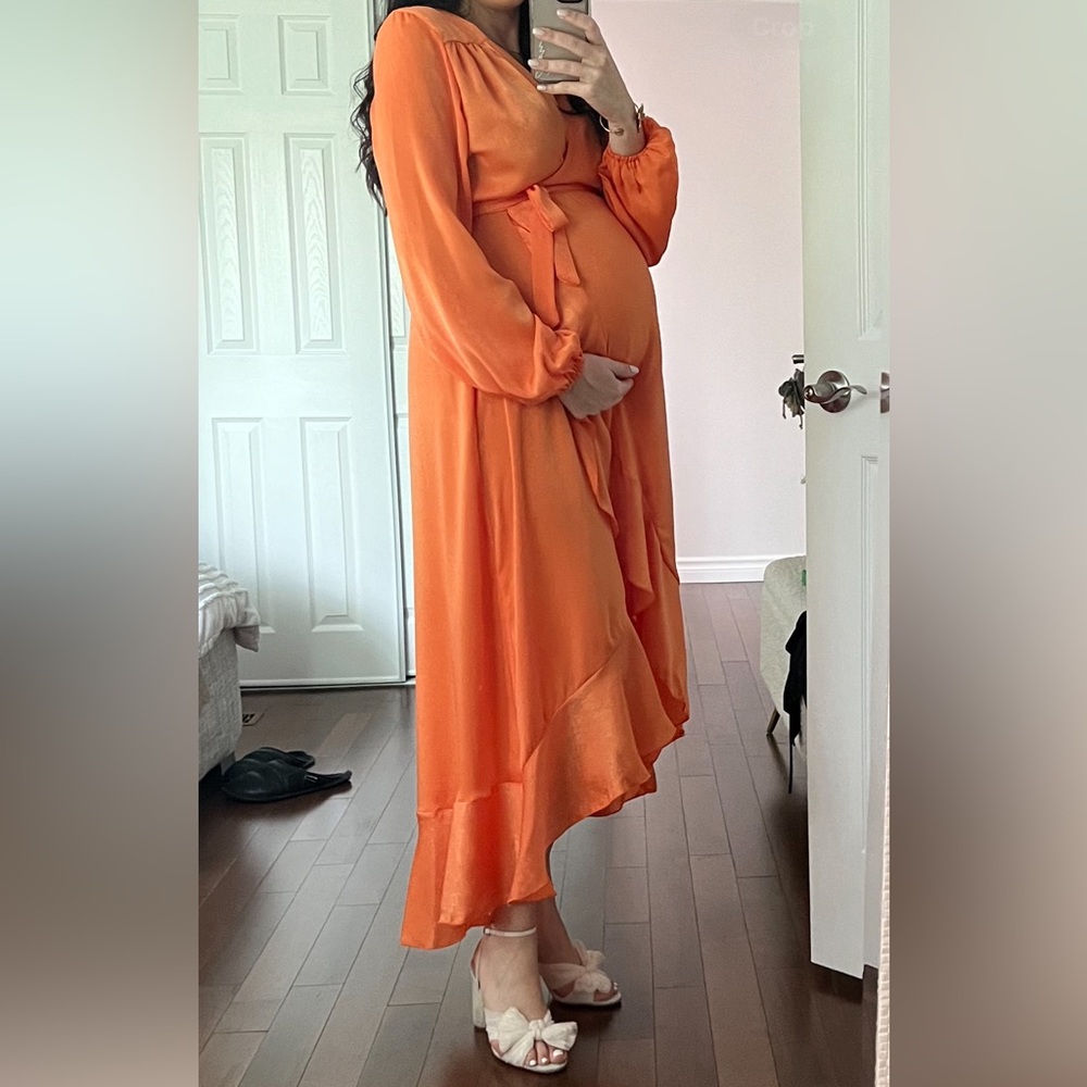 Flounce Maternity wrap dress